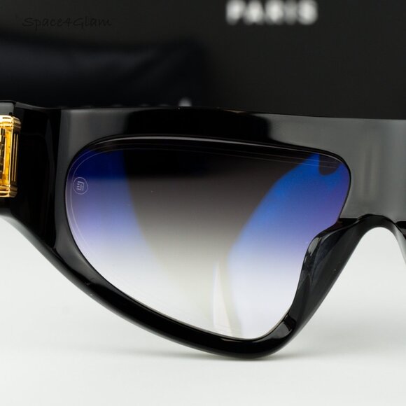 Balmain Men Sunglasses B-ESCAPE BPS-143A-62 Black Grey Gradient Wraparound NEW - Picture 7 of 13